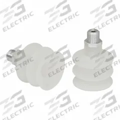 SCHMALZ Vacuum Pad Assembly: Multi-Bellows, 2.5 Folds, G1/4 in Vacuum Port, 45 mm Pad Dia, Clear (MPN 10.01.06.00045). Key specifications — attr1019136: 10.01.06.00045; attr1019138: SCHMALZ; attr1019139: 55 A.