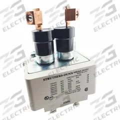 STRUTHERS-DUNN Mercury Displacement Contactor: 24V DC, 60 A Full Load Current - Resistive, 2 Poles (MPN M60AA-24VDC). Key specifications — Brand: STRUTHERS-DUNN; Terminal Connection Type: Screw Terminals; Contact Material: Liquid Mercury.