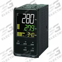 OMRON Temperature Controller: E5EC, 1/8 DIN Size, Linear/RTD/Thermocouple, 100 to 240V AC, 700°C (MPN E5EC-RR4A5M-000). Key specifications — Brand: OMRON; Alarms: (4) Relays; Control Mode: On/Off Action; Display Type: Digital; Input Voltage: 100 to 240V AC; Output: Relay; Product Type: Temperature Controller; Sensor Type: RTD.