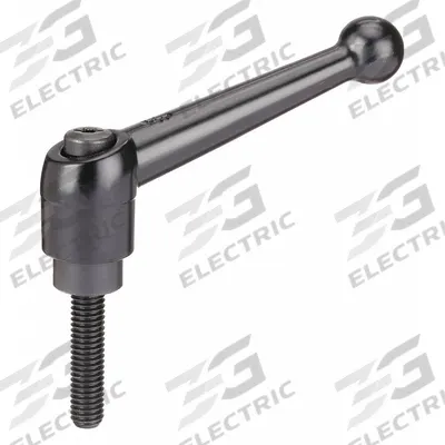 KIPP Adjustable Handle: Zinc w/ Steel Thread, M10 - Ball-Style Adjustable Handles with Threaded Stud