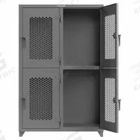 STRONG HOLD Locker: 48 in x 24 in x 75 in, Ventilated, 2 Tiers, 2 Units Wide, Padlock Hasp, Steel (MPN 46-4H-24-2T-L). Key specifications — Brand: STRONG HOLD; Locker Color: RAL 7037 "Dusty Gray"; Door Type: Ventilated; Locker Material: Steel; Assembled: Assembled; Number Plate Included: No.