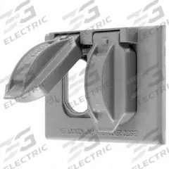 HUBBELL WIRING DEVICE-KELLEMS Weatherproof Cover: Zinc, Duplex, 1 Gangs, 2 3/4 in Overall Ht, Gray (MPN RW51810). Key specifications — Brand: HUBBELL WIRING DEVICE-KELLEMS; Color: Gray; Compatible with Product Type: Duplex; Mounting Orientation: Horizontal.