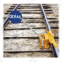 ALDON Rail Track Derailer: Derailer, Two-Way Hinged, 5 mph Speed - Max, Sign Included, Sign Holder (MPN 4014-03-7D). Key specifications — attr1385012: ALDON; attr1385058: Derailer; attr1385021: Two-Way Hinged; attr1385034: Sign Holder.