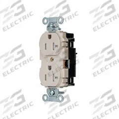 HUBBELL Receptacle: Duplex, 5-20, Light Almond, 125V AC, 20 A, 2 Pole / 3 Wire (MPN 5362STLATR)