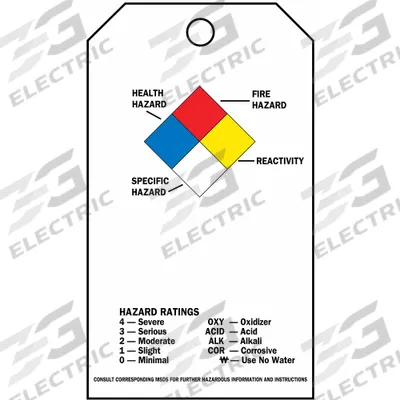 BRADY Tag: Polyester, Rectangle, 5 3/4 in Ht, 3 in Wd, 0.01 in Thick, Indoor/Outdoor - Safety