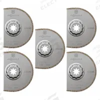 FEIN Oscillating Scraper Blade: 3 9/16 in Blade Wd, 3 9/16 in Blade Lg, Diamond Grit, 5 Pieces, 5 PK (MPN 63502166230). Key specifications — attr1097676: FEIN; attr1097658: Diamond Grit; attr1097655: Rounded.