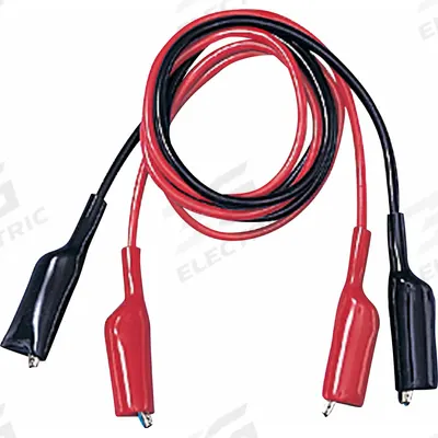FIELDPIECE Test Leads: Black/Red Electrical Current Color, Alligator Clip, 3 1/2 ft Lg - Test Leads with Clips