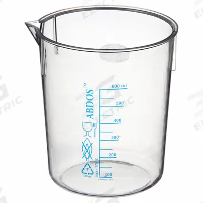 APPROVED VENDOR Beaker: Tall Form, Printed Graduation, Polymethylpentene, Clear, 500 mL - Tall Form Plastic Beakers Without Handles