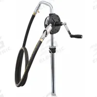 LINCOLN Hand Pump: Rotary Action, Pump with Hose, Nozzle & Spout, Cast Iron Housing, PP (MPN 1387). Key specifications — Brand: LINCOLN; Housing Material: Cast Iron; Maximum Flow Rate: 10.67 oz per stroke; Suction Tube Material: Steel; Seal Material: PP.