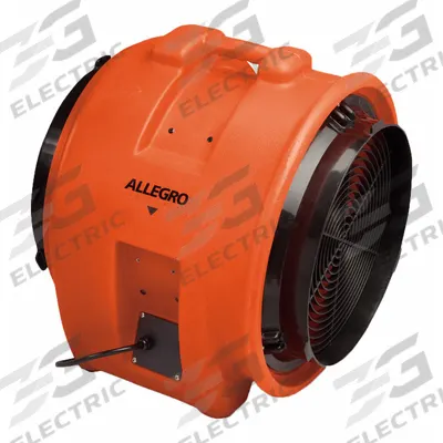 ALLEGRO Confined Space Blower: 230 V AC, 16 in Duct Dia, 3/4 hp Horsepower, Orange - Axial Fans & Blowers