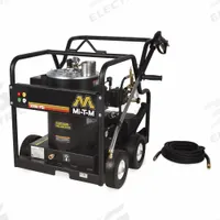 MI-T-M Electric Pressure Washer: Cart, 230 V – Single-Phase, 2,000 psi, 3 gpm, 4 hp (MPN GH-2003-SD10). Key specifications — Burner Fuel: No. 1 Fuel Oil; Pump Drive: Direct; Brand: MI-T-M.