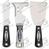 HYDE Putty Knife/Painters Tool Set: 3 Pieces, Bld. Mat. Carbon Steel/Stainless Steel (MPN 48911). Key specifications — attr1004953: HYDE; attr1008775: Stainless Steel; attr1017495: Steel.