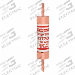 MERSEN Fuse: Class K5, OT Series, Fast-Acting, 70 A, 250 V AC, 250 V DC, Non-Indicating (MPN OT70). Key specifications — Series: OT; Brand: MERSEN; Manufacturer Part Number: OT70.