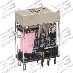 OMRON General Purpose Relay: Socket Mounted, 5 A Current Rating, 24V AC, DPDT, 8 Pins/Terminals (MPN G2R-2-SN-AC24(S)). Key specifications — Brand: OMRON; Base Type: Square; Mounting Style: Plug-In; Pin Shape: Flat; Electrical Connection: Quick-Connect; Manufacturer Part Number: G2R-2-SN-AC24(S); Series: G2RS Series.