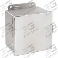 HOFFMAN Enclosure: 316L Stainless Steel, 6 in x 6 in x 4 in, NEMA 12/3R/4/4X, Solid Cover, Hinged (MPN A606CHNFSS6). Key specifications — Brand: HOFFMAN; Closure Method: Clamps; Enclosure Material: 316L Stainless Steel; Knockouts: Not Included.