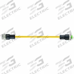 Cordset: 7/8" Male Straight x Female Straight, 4 Pins, Yellow, TPE, 0.6 m Cable Lg, 16 AWG Wire Size (MPN 7700-A4A01-U1C0060). Key specifications — Cable Jacket Color: Yellow; Cable Jacket Material: TPE; IP Rating: IP68; Wire Size: 16 AWG; Brand: MURRELEKTRONIK.