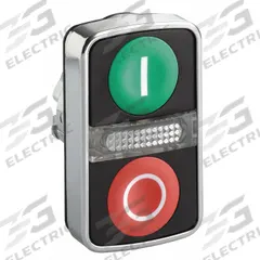 SCHNEIDER ELECTRIC Multihead Operator: Illuminated, 2 Button, Flush Profile, 22 mm Mounting Size (MPN ZB4BW7A3741). Key specifications — Brand: SCHNEIDER; Action: Momentary/Momentary; Legend: I; Series: XB4; Push Button Material Type: Metallic.