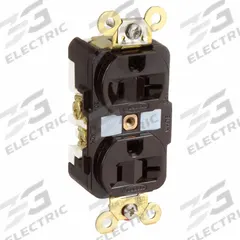 HUBBELL Receptacle: Duplex, 5-20, Brown, 125V AC, 20 A, 2 Pole / 3 Wire (MPN HBL5362WR)