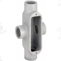 Conduit Outlet Body: Iron, 3/4 in Trade Size, X Body, 7 cu in Body Capacity, Threaded Hub (MPN OX-2M). Key specifications — Finish: Powder Coated; Includes: Set Screw Hubs; For Use With: RMC; Brand: HUBBELL KILLARK; Hub Style: Threaded; Mfr. Series: O.