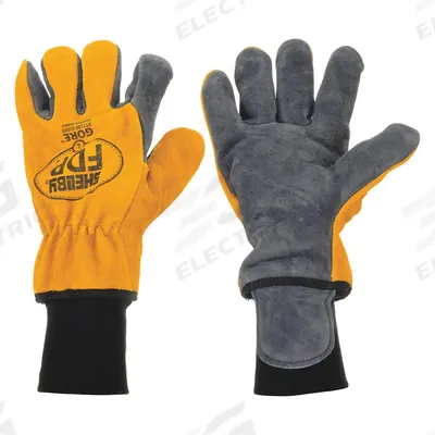 SHELBY Firefighter Gloves: Brushed Pigskin Leather Palm, Cowhide Leather, Black/Gold - Structural Firefighting Gloves