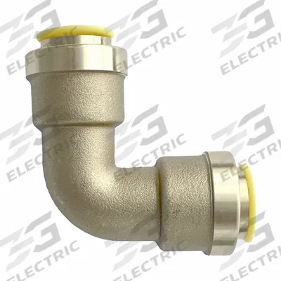 QUICKFITTING Push-Fit Elbow Fitting: 3/8 in OD x 3/8 in OD Size - Removable Brass Push-to-Connect Tube Fittings