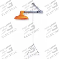 GUARDIAN EQUIPMENT Plumbed Shower: Wall Mnt, Plastic Sprayhead, Shroud, Galvanized Steel Pipe (MPN GBF1643). Key specifications — Brand: GUARDIAN EQUIPMENT; Activation: Pull Rod.