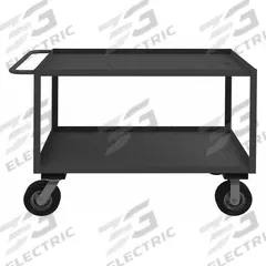 APPROVED VENDOR Utility Cart: 1,200 lb, 48 in L x 30 in W Shelf, 2 Shelves, Gray, Flat (MPN RSC-304836-2-8PN-95). Key specifications — Caster/Wheel Configuration: (2) Rigid; Brand: APPROVED VENDOR; Caster Wheel/Tread Material: Rubber.