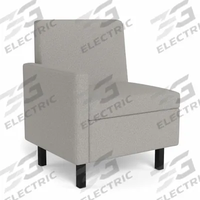 SAFCO PRODUCTS Right Arm Modular Seating: Light Gray, 27 in Overall Wd - Modular Multifunctional Furniture