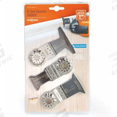 FEIN Oscillating Tool Blade Set: 3 Blades, Straight, Starlock Connection - Starlock Mounted Sets