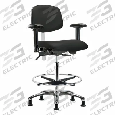 APPROVED VENDOR Cleanroom Task Chair: Vinyl, Arms Included, Ht Range 26 1/4 in to 36 in - Vinyl Cleanroom Chairs