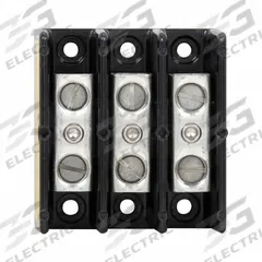 BUSSMANN Power Distribution Block: Open, Lug, Lug, 14 AWG – 1/0 AWG For Line Side Wire Sizes (MPN 16201-3). Key specifications — attr1361688: Surface; attr1308686: BUSSMANN; attr1361672: Copper.