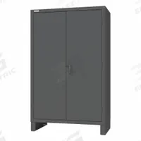 DURHAM MFG Storage Cabinet: 4 Shelves, Recessed/Solid, Padlockeable, Swing, Extra-Heavy Duty, Steel (MPN HDJC244878-165-4S95). Key specifications — Cabinet Style: Shelves; Brand: DURHAM MFG; Cabinet Color: Gray; Cabinet Finish: Powder Coated; Cabinet Material: Steel; Cabinet Storage Components: Bins; Door Type: Recessed; Lock Type: Padlockeable.
