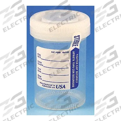 GLOBE SCIENTIFIC Airtight Jar: 3 fl oz Capacity - oz, 90 mL Capacity - mL, Sterile - Sterile Medical Specimen Containers