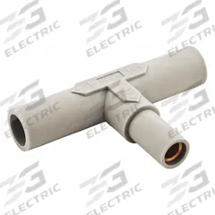 Paralleling Tee: Male-Male-Female, White, 600V AC/600V DC, 150 A, Series 15 (MPN HBL15PTW). Key specifications — Brand: HUBBELL; Gender Configuration: Male-Male-Female.