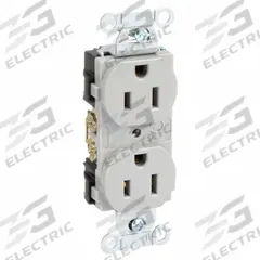 HUBBELL Receptacle: Duplex, 5-15, Gray, 125V AC, 15 A, 2 Pole / 3 Wire (MPN BR15GRY)