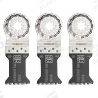 FEIN Oscillating Tool Blade: 1 3/8 in Blade Wd, 3 13/16 in Overall Lg, Precision Cutting, 3 PK (MPN 63502205270). Key specifications — attr1097473: Wood; attr1097476: FEIN; attr1097456: Precision Cutting.