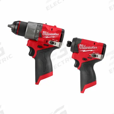 MILWAUKEE Tool Combination Kit: 2 Tools, Hammer Drill/Impact Driver, 12 V DC Volt - Milwaukee 12V Cordless Tool Combination Kits