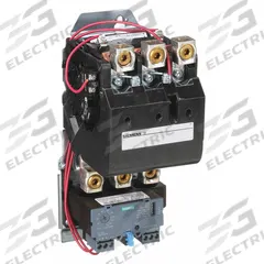 SIEMENS NEMA Magnetic Motor Starter: Non-Reversing, 3 Poles, NEMA Size 4, 135 A, 240V AC Coil (MPN 14JUH32AG). Key specifications — Brand: SIEMENS; Auxiliary Contact Form: 1NO; Coil Voltage: 190-220/220-240V AC; Phase: Three; Terminal Connection Type: Screw Terminals; Auxiliary Contacts Included: 1NO; Signaling Features: Pilot Light; Thermal Units Required: None (Not Applicable to Electronic Overloads).