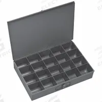 Compartment Drawer: 18 3/8 in x 12 1/2 in x 3 1/8 in, 3 1/16 in x 3 7/16 in x 2 15/16 in, 0 Dividers (MPN 111-95-D569). Key specifications — Color: Gray; Compartment HxWxD: 3 in x 3-7/16 in x 2-15/16 in; Number of Compartments: 20; Removable Dividers: No; Compatible Manufacturer Model Number: 305B; Brand: DURHAM MFG.