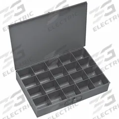 Compartment Drawer: 18 3/8 in x 12 1/2 in x 3 1/8 in, 3 1/16 in x 3 7/16 in x 2 15/16 in, 0 Dividers (MPN 111-95-D569). Key specifications — Color: Gray; Compartment HxWxD: 3 in x 3-7/16 in x 2-15/16 in; Number of Compartments: 20; Removable Dividers: No; Compatible Manufacturer Model Number: 305B; Brand: DURHAM MFG.