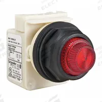 SCHNEIDER ELECTRIC Pilot Light: 30 mm Panel Mounting Size, Red, LED, 9001SK Series (MPN 9001SKP38LRR31). Key specifications — Series: 9001SK; Brand: SCHNEIDER; Includes Push-To-Test: No Push-To-Test Included.