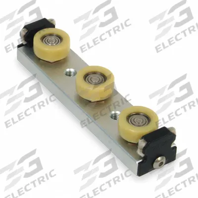 BISHOP-WISECARVER Linear Guide Carriage Assembly: PW, Size 1, 3-Roller Assembly - Bishop-Wisecarver UtiliTrak SW Wheel Plate Assemblies