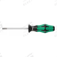 WERA General Purpose Torx Screwdriver: Kraftform, Extra Long Lg, Torx Tip, Friction, T20 Tip Size (MPN 05028070001). Key specifications — attr1205076: T20; attr1205081: WERA; attr1205102: Ergonomic.