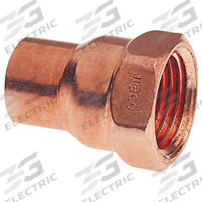 NIBCO Sweat Fitting Adapter: 3/4 in CTS x 3/4 in Pipe, Cup x FNPT, Wrot Copper (MPN 9024951) - Wrot Copper Tube Fittings