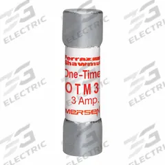 MERSEN Fuse: OTM Series, Midget, Fast-Acting, 3 A, 250 V AC, 13/32 in x 1 1/2 in, Non-Indicating (MPN OTM3). Key specifications — attr1287209: OTM; attr211192: MERSEN.