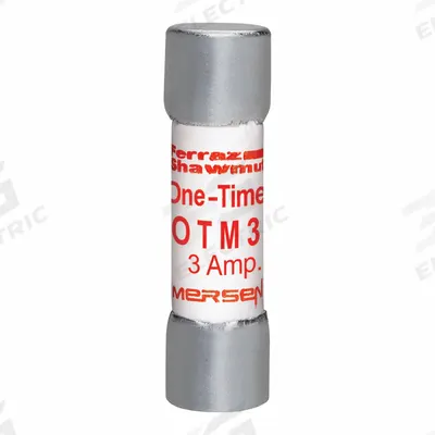MERSEN Fuse: OTM Series, Midget, Fast-Acting, 3 A, 250 V AC, 13/32 in x 1 1/2 in - Fast-Acting Cylindrical Fuses