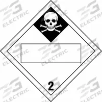 BRADY DOT Container Placard: 2, 10 3/4 in x 10 3/4 in, 10 3/4 in Label Ht, 10 3/4 in Label Wd (MPN 60375). Key specifications — Brand: BRADY; Message: 2.