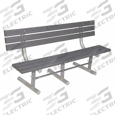 ULTRASITE Outdoor Bench: Extra Heavy-Duty, 72 in Overall Lg, 35 in Overall Ht, Gray - Recycled Plastic Benches