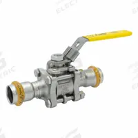 APOLLO Ball Valve: 1 1/2 in, Stainless Steel, Straight Valve Body, Press x Press, Three-Piece, Lever (MPN 123457464). Key specifications — Brand: APOLLO; Handle: Lever.