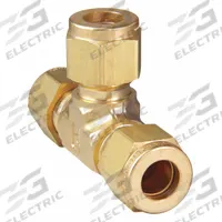 PARKER Compression Tee Fitting: 1/8 in OD x 1/8 in OD x 1/8 in OD Size, Brass, 1/8" Thread Size (MPN 2ET2-B). Key specifications — Compatible Fitting Brands: Parker A-LOK; Brand: PARKER.